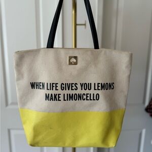 Kate Spade Yellow and Cream Tote Bag